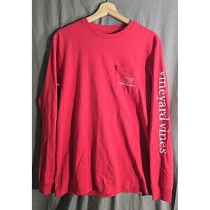 Vineyard Vines Preppy Minimalist Whale Pocket Long Sleeve Tee Men's Small